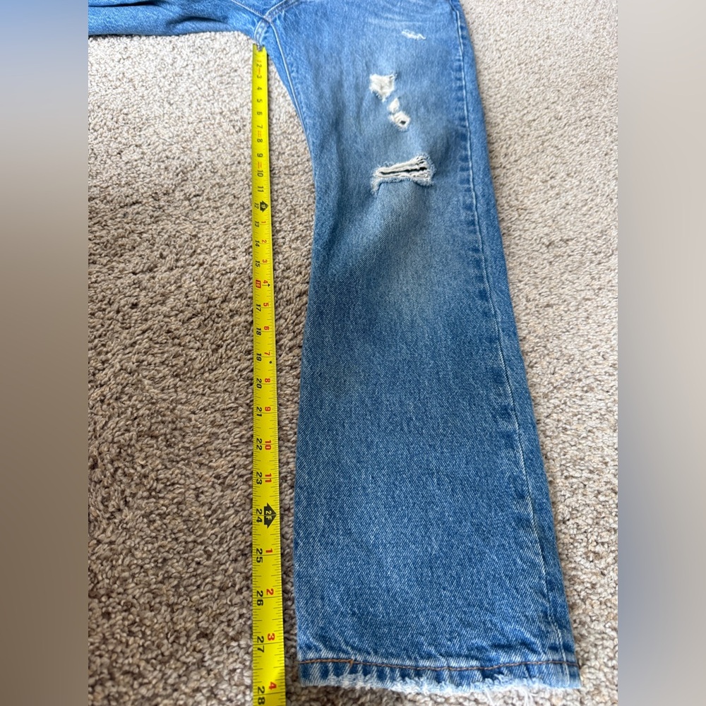Levi’s 501 Premium Distressed Jeans W29 L30 High Rise Boyfriend Straight Leg‎ - Picture 8 of 9